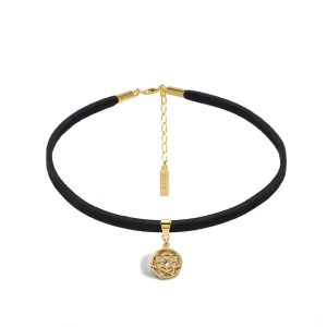 Choker Czarna Alcantara Talizman 7 Archaniołów PROTECT
