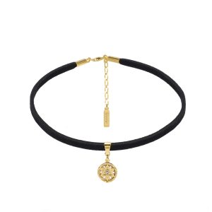 Choker Czarna Alcantara Żywioł Kryształ Górski ELEMENTS