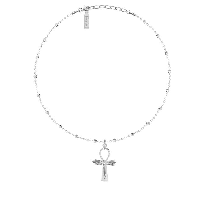 Złoty Choker Krzyż Ankh Kryształ Górski SENTRY