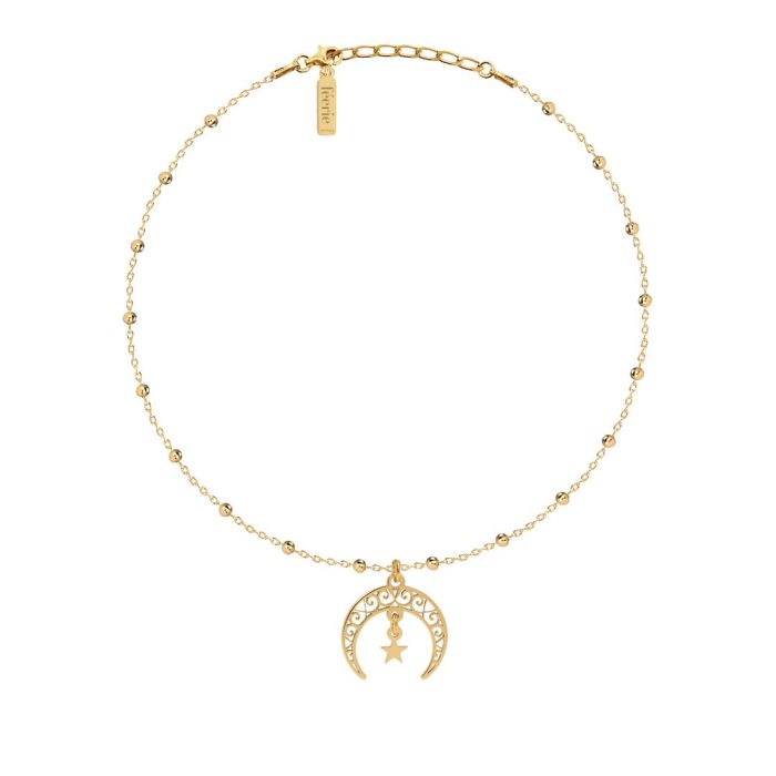 Złoty Choker Kuleczki Księżyc MOON