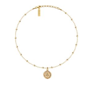 Złoty Choker Kuleczki Żywioł Kryształ Górski ELEMENTS